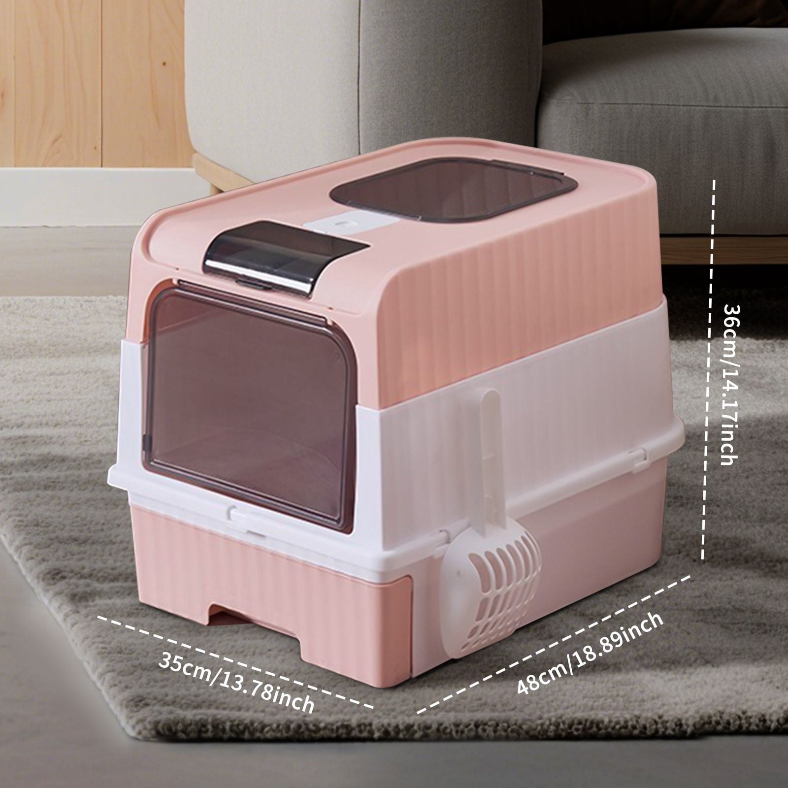 Ultimate Enclosed Cat Litter Box with Easy Clean Drawer & Anti-Spill Design for Large Capacity