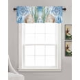 thumbnail image 3 of Coastal Nautical Kitchen Valances for Windows Farmhouse Linen Window Valance Curtain for Living Room Window Treatment Summer Ocean Shell Seaweed Valance Rod Pocket Topper Drape, 60 x 18 Inch, 3 of 6