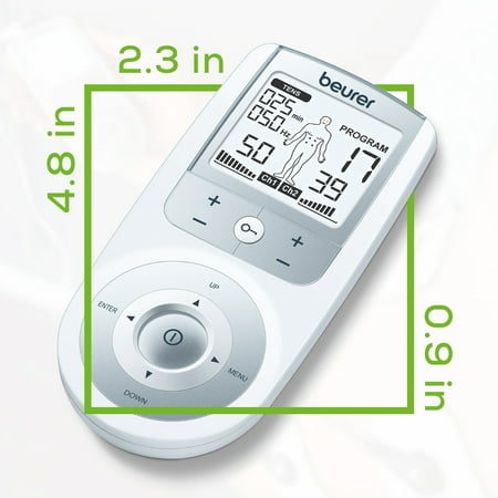 Beurer TENS Unit Muscle Stimulator for Pain Relief - TENS Machine with Adjustable Intensity Levels - Electronic Muscle Stimulator with TENS Unit Pads, EM44