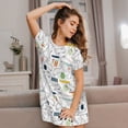thumbnail image 6 of Bixox Easter Rabbit Pattern Women's Nightgown, Soft & Breathable Sleepwear, Round Neck Knee-Length Pajama Dress,Loungewear for Home & Sleep, 6 of 7