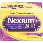 Nexium 24HR Tablet (20mg, 42 Ct) Delayed Release Heartburn Relief Tablets, Esomeprazole Magnesium Acid Reducer