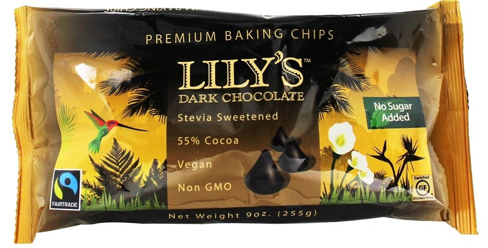 Lily's Chocolate All Natural Dark Chocolate Premium Baking Chips 9 oz(pack of 6) by