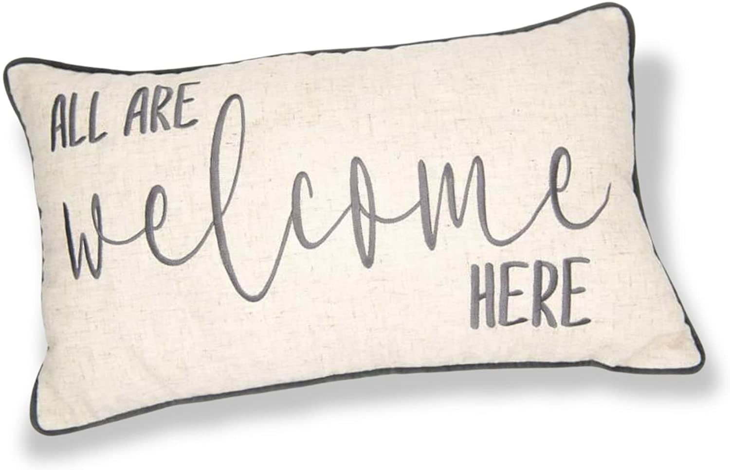DZGlobal Welcome to Our Porch Pillow Covers 12x20 Set of 2 Our Happy Place Pillow Cases Black Outdoor Lumbar Pillow Covers for Front Porch Decor Farmhouse Patio Furniture