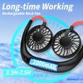 thumbnail image 6 of Portable Neck Fan, Hand Free Personal Hanging Neck Sports Fan USB Rechargeable (3 Speed Adjustable) Wearable Cooling Head Fan,360 Degree Free Rotation for Traveling, Sports, Office, Reading, 6 of 7