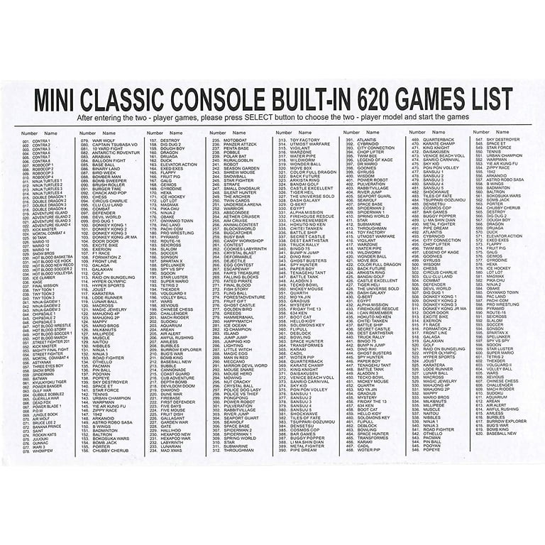 Classic Mini Game Console Childhood Game Consoles Built-in 620 Game 8-Bit  Console 