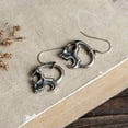 thumbnail image 3 of GKNET 925 Sterling Silver Big Skull Drop Dangle French Wire Earrings Gothic Vintage, 3 of 9