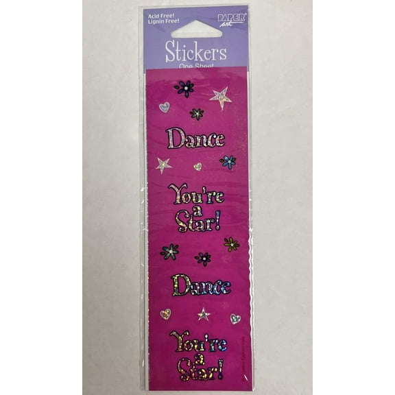 Girl Time You'Re A Star Pink Dance Kids Birthday Party Favor Scrapbook Stickers