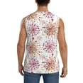 thumbnail image 4 of Fotbe Men's Fireworks Print Men's Sleeveless Muscle Tank Tops Casual T-Shirts for Gym Workout Beach-Small, 4 of 8