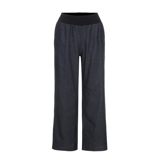 Jovati Jeans Palazzo à Jambe Grand pour Femmes, Décontractés, Taille Haute, Extensibles