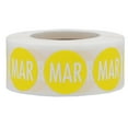 thumbnail image 1 of Autocollants "March" Jaunes pour Mois de l'Année 0.75 Pouces Pouce Rond Lot de 500, 1 of 2