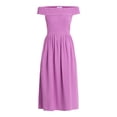 thumbnail image 3 of Time and Tru Women's Cotton Off the Shoulder Midi Dress, Sizes XS-XXXL, 3 of 3