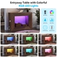thumbnail image 5 of Ktaxon Modern Console Table with LED Light for Entryway, 43" Sofa Side Table with 4 Open Shelves Storage, Farmhouse Display Table Behind the Couch, Walnut Brown, 5 of 6