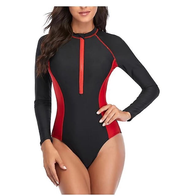 Body rojo de una pieza de manga larga para mujer ShuxiuWang 8390612215124