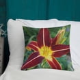 thumbnail image 1 of Burnt Orange Daylily Premium Pillow with White Back, 1 of 10