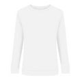 thumbnail image 4 of Idoravan Long Sleeve Shirts for Women,Ladies, Fashion Women Long Sleeve Comfortable Breathable Round--Neck Shirt Tops White M, 4 of 8