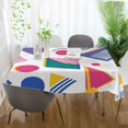 thumbnail image 3 of Yayeee Tablecloths 60" x 120" Rectangle Wrinkle Resistant Party Table Cover, Green Retro Shapes, 3 of 8
