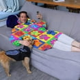 thumbnail image 3 of Colorful Dog Paw Footprint Wearable Oversized Blanket,Wearable Blanket Hoodie for Adults,Cozy Hooded Blankets with Super Pockets,Super Warm Fuzzy Pullover for Women & Men, 3 of 6