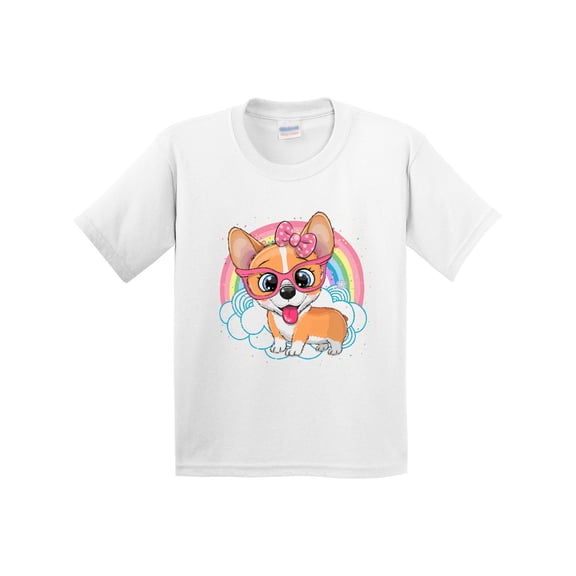 Inktastic Corgi Dog Lover Rainbow Youth T-Shirt