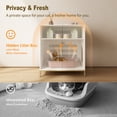 thumbnail image 4 of Stylish Cat Litter Box Enclosure, Modern Hidden Litter Box Furniture with Tall Legs, Side Entrance, and Dual Use as End Table for Living Room or Bedroom (White & Gold), 4 of 8