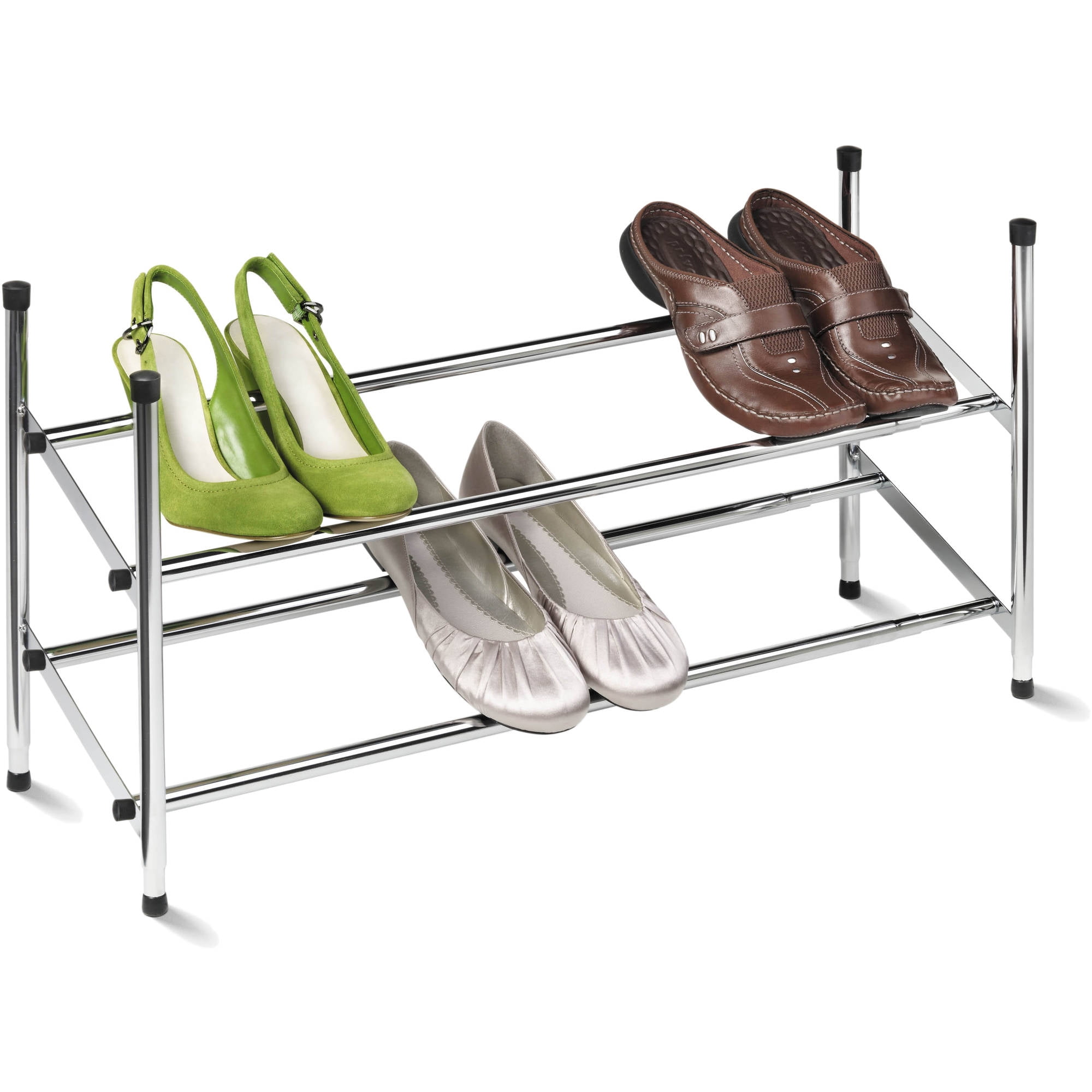 Honey Can Do 24" to 44" Expandable Steel Shoe Rack, Chrome Walmart