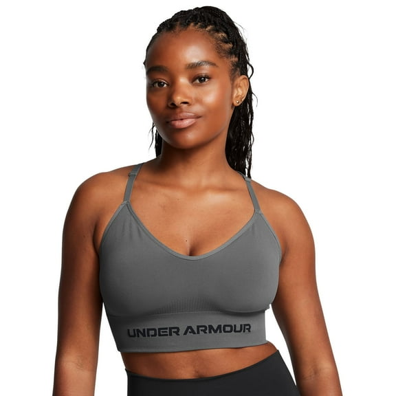 Women's Under Armour Vanish Seamless Low Long Sports Bra Color: Castlerock Size: MEDIUM