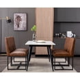 thumbnail image 2 of Guyou Modern Dining Chairs Set Of 2, PU Leather Upholstered Dining Chairs with Metal Legs for Dining Room, Living Room, Bedroom (Brown), 2 of 10