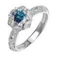 thumbnail image 3 of Moissanite Engagement Rings for Women 1ct D Color VVS1 Clarity Sterling Silver Diamond Rings Green/Yellow/Red Moissanite Wedding Bands with Certificate, 3 of 9