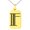 Gold, variant on Stainless Steel Letter F Initial Metro Retro Monogram Engraved Small Rectangle Dog Tag Charm Pendant Necklace