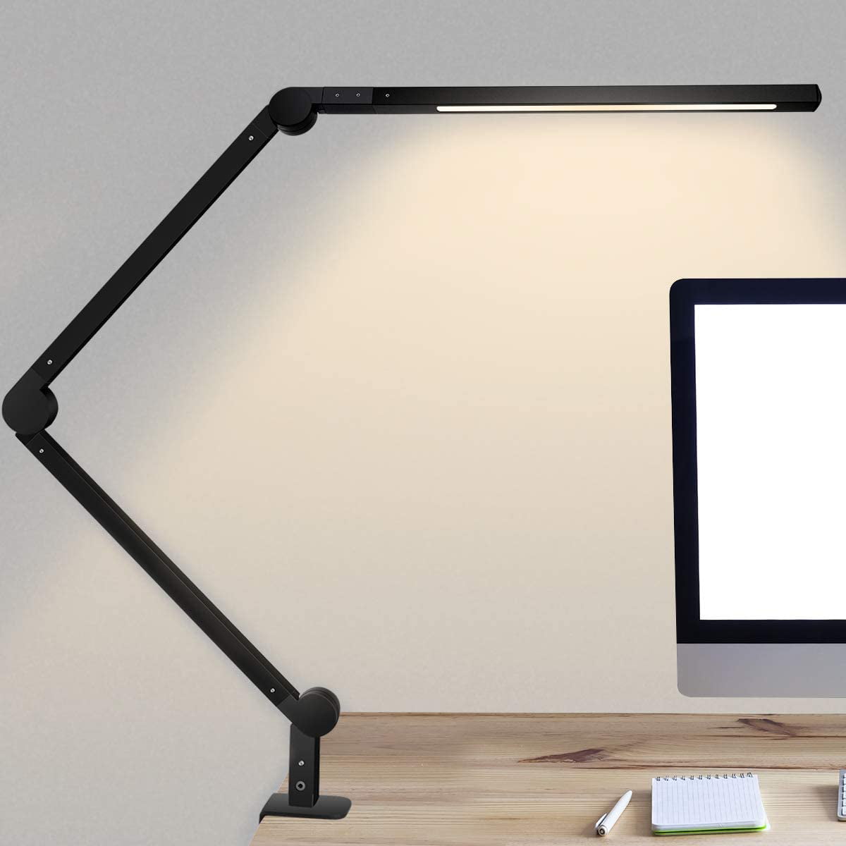 Swing Arm Dimmab Architect with Metal Clamp Table Lamp 56-LED Desk Light