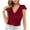 Red, variant on Riforla T-shirts for Women Deep V Neck Tops for Women Summer Casual Sexy Short Sleeve Slim Fitted Bodycon Wrap Crop Tops T Shirts Blue XXL