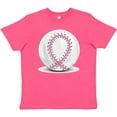 thumbnail image 3 of Inktastic Pink Breast Cancer Ribbon Baseba Youth T-Shirt, 3 of 5