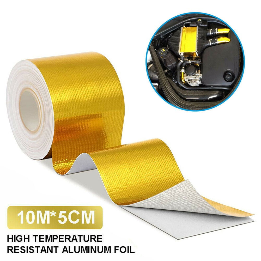 Heat Shield Wrap Tape Adhesive Reflective Gold High Temperature 50mm x 5m 