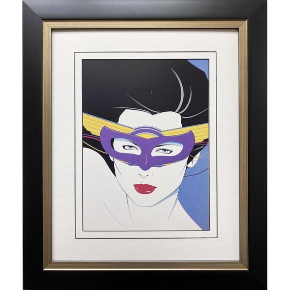Patrick Nagel "Mask" NEW CUSTOM FRAMED Art Deco Print Generic