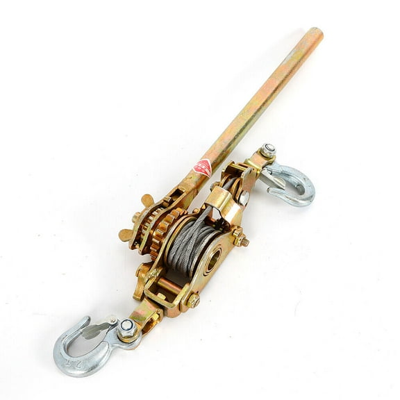 New 2 Ton Hand Puller Heavy Duty Winch Pull Hoist Come Along Cable Lever 2 Hooks