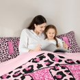 thumbnail image 5 of Manfei Girls Pink Leopard Print Queen Comforter Set 3 Pieces, Glitter Personalized Letter H Bedding Sets, Cheetah Print Monogrammed Bedding Comforter Set, Ultra Soft Home Decor, 5 of 8