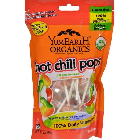 Yummy Earth Organic Hot Chili Lollipops - 3 Ounce