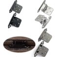 thumbnail image 3 of 4-Pack Self-Closing Hinge, 270-Degree Cabinet Hinge, Polished Chrome Flush Mount Hinge, Kitchen Cabinet Hardware with Screws (Black), 3 of 5