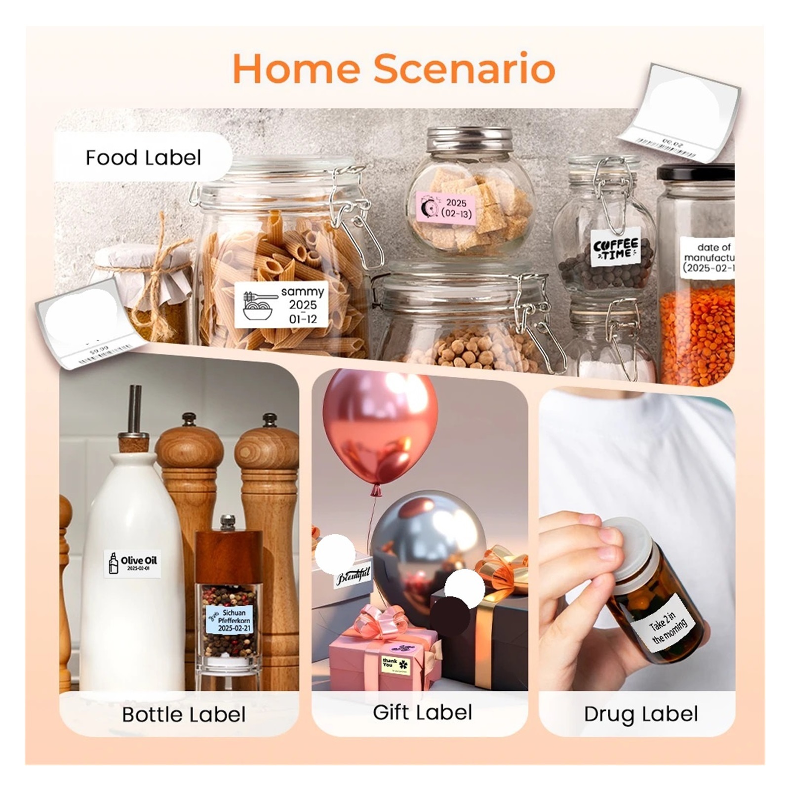 Label Printer Handheld Thermal Maker Bluetooth Barcode QR Code Sticker Paper Rolls Labeller