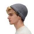thumbnail image 3 of Beanie for Men Women Cuffed Thick Knitted Winter Beanies (Grey One Size), 3 of 4