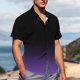 thumbnail image 4 of Blusa y camisa de manga corta con cuello vuelto para hombre, blusa informal de moda con cuello vuelto, blusa estampada de manga corta con botones, blusa de poliéster para hombre, 4 of 6