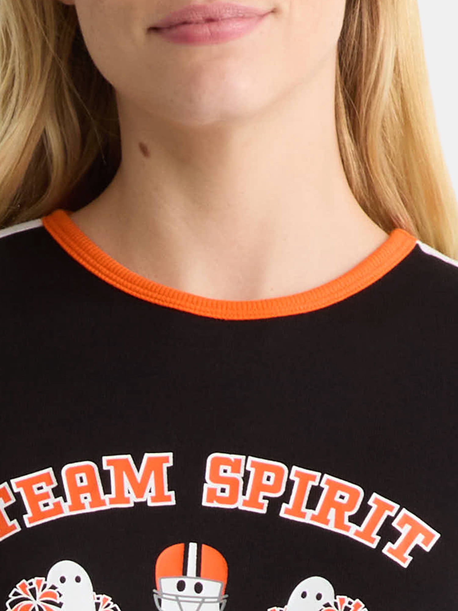 Halloween Women's and Women’s Plus Varsity Tee and Shorts Pajama Set, 2-Piece, Sizes XS to 3X