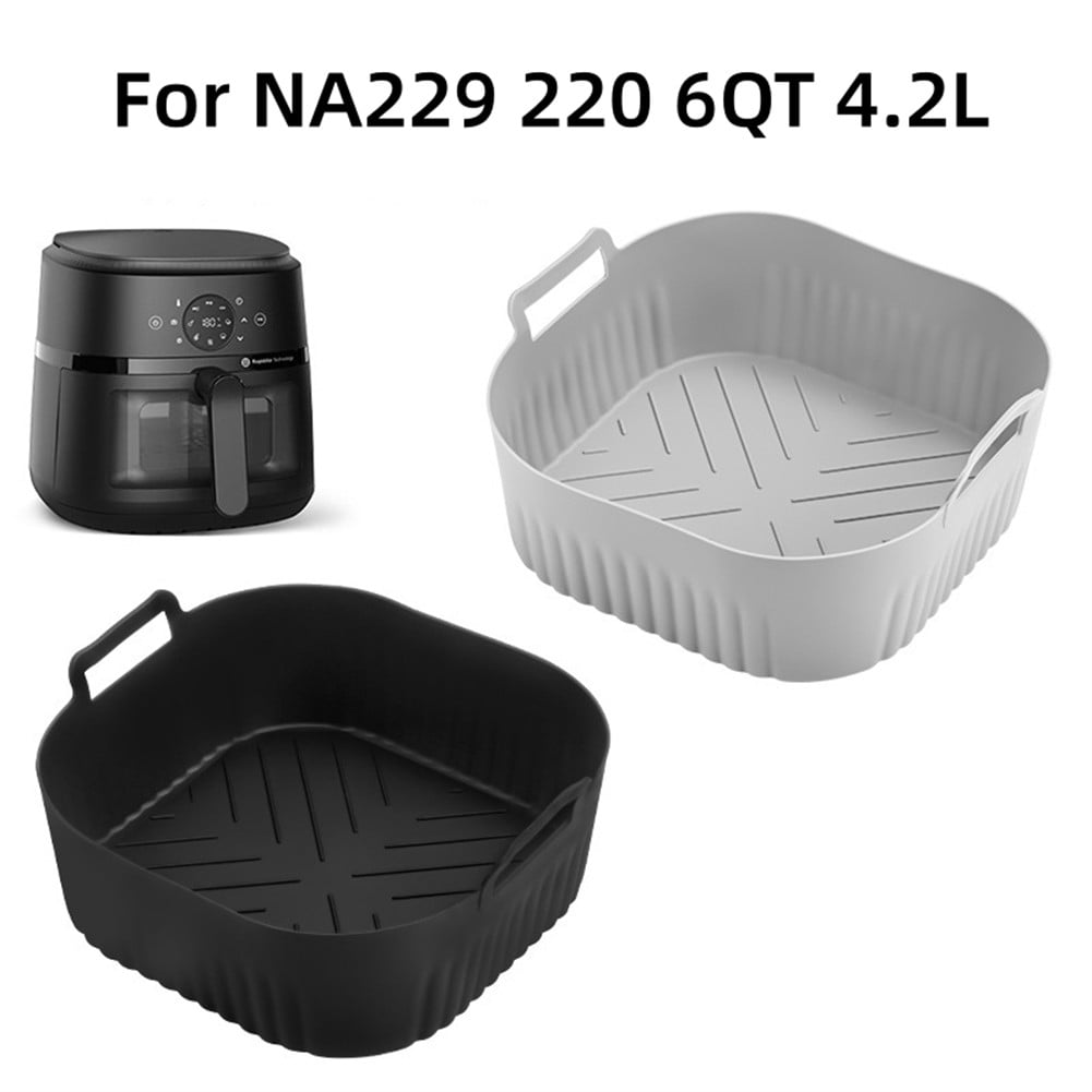2 Pcs Silicone Air Fryer Liner Non-Stick Baskets For Na229 220 6Qt 4.2L
