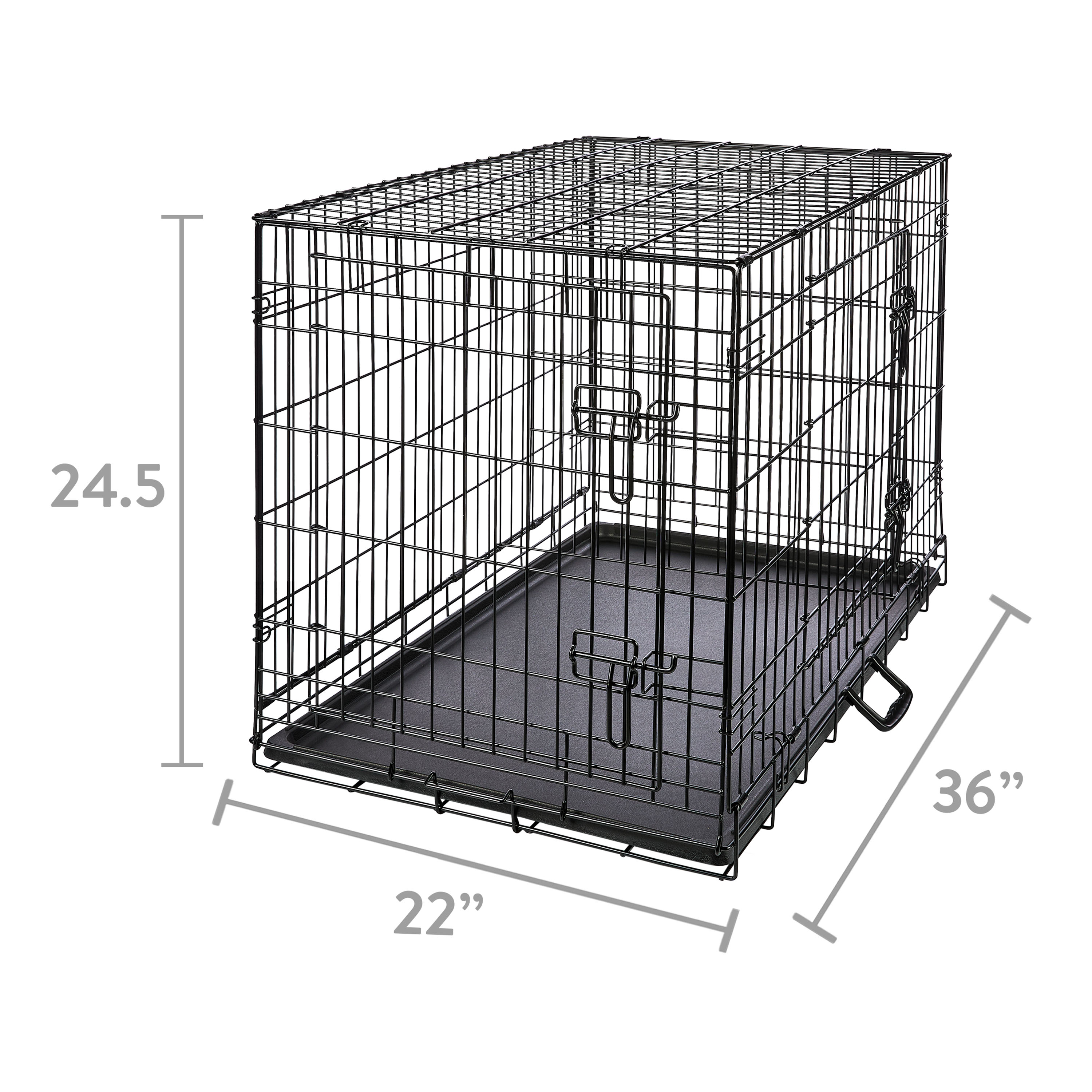 Vibrant Life Double-Door Wire Dog Crate, 36 Inch, Black photo 8