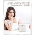 thumbnail image 2 of Caja de joyas Homde organizadora blanca de 3 niveles con cierre, 2 of 9