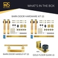 thumbnail image 4 of Rio Salto Gold Barn Door Hardware Kit Adjustable Length Sliding Door Hardware Modern Barn Interior Brushed Brass Panel Hardware Hardware Kit Plus, 13ft - Double Door, 4 of 9
