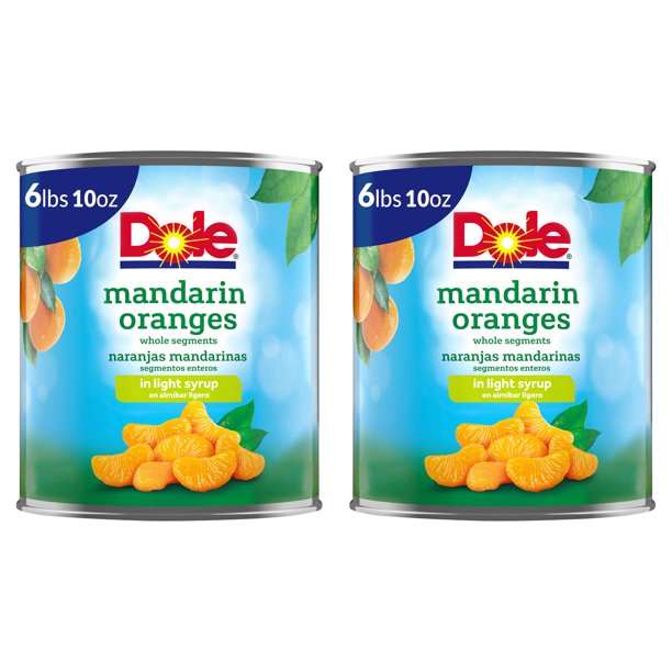 (2 pack) Dole Mandarin Oranges in Light Syrup, 106 oz Can