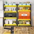 thumbnail image 6 of 4-Tier Storage Shelves,79" H Heavy-Duty Garage Shelving Unit,Adjustable Industrial Metal Shelf System,5,000lbs Capacity,Tool Organizer for Garage,Workshop,60" W*24" D*79" H,Black&Yellow, 6 of 11