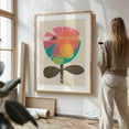 thumbnail image 2 of La Flor - Illustration Abstract Geometric Floral Modern Art Minimalist Botanical Oak Framed Wall Art Print 12 x 18 inches, 2 of 15