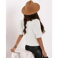 thumbnail image 3 of Sherrylily Spring Women Puff Short Sleeve Sweater Tops Crew Neck Casual Blouses, 3 of 6