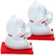 thumbnail image 3 of FELTECHELECTR 2 figuras de gato de cerámica de mesa, decoración de gato de la fortuna china, estatua de gato de cerámica lisa, artesanía., 3 of 6